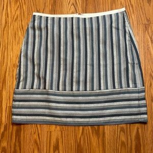 🆕 Loft Outlet Blue & White Striped Miniskirt Sz 8